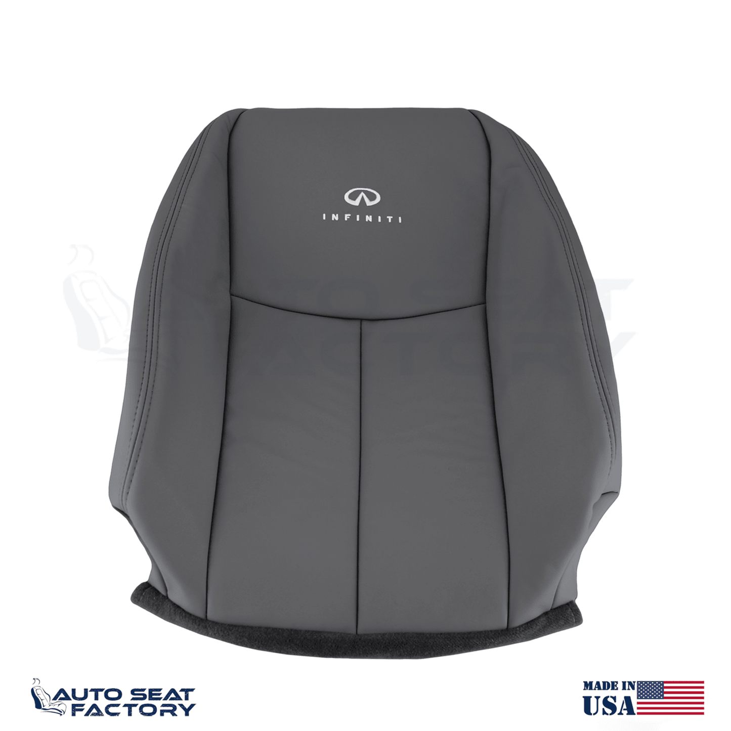 2014 - 2020 Fits Infiniti Q50 PASSENGER Top Black Leather SOLID Seat Cover - OEM-Style Replacement Seat Cover