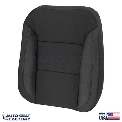 2019 - 2023 GMC Sierra PASSENGER Top & Bottom Black Cloth Seat Covers (Square) - OEM-Style Replacement Seat Cover
