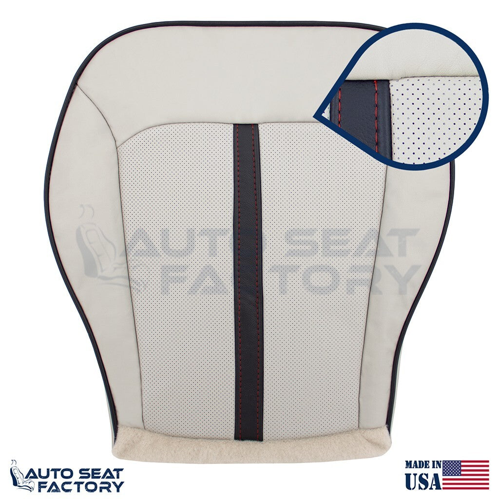 2011 -2015 Fits Lincoln MKX Driver Bottom Ceramic/black Leather Seat Cover, Perf - OEM-Style Replacement Seat Cover