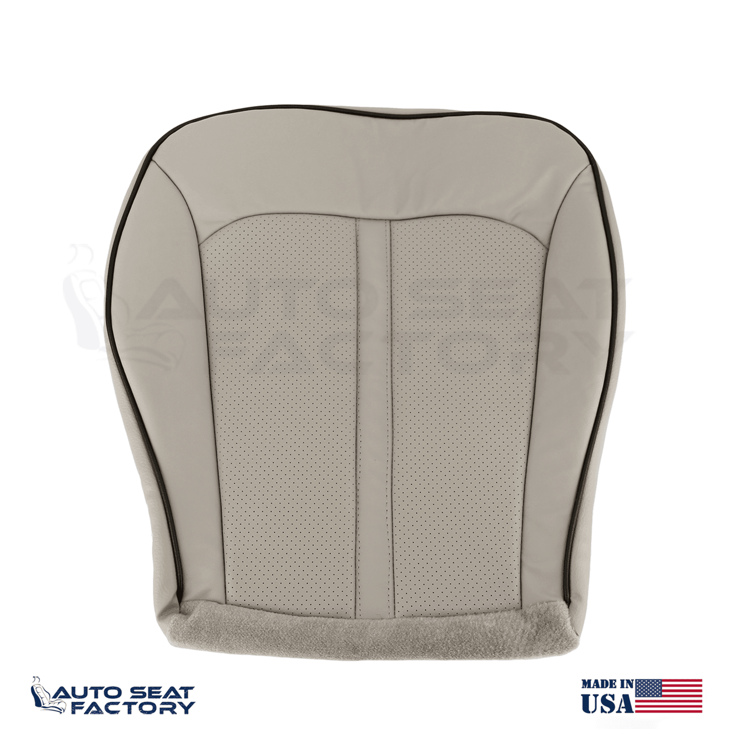 Fits 2011 - 2015 Lincoln MKX Perforated Driver Bottom Gray Leather Seat Cover - OEM-Style Replacement Seat Cover