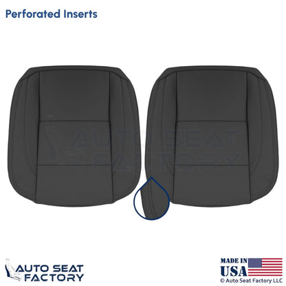 2008-2013 Fits Volvo C70 Leather Perforated Front Bottom Seat Covers Offblack - OEM-Style Replacement Seat Cover