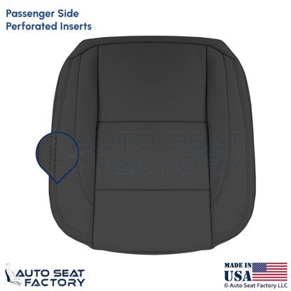 2008-2013 Fits Volvo C70 Leather Perf. Front Passenger Bottom Cover Offblack - OEM-Style Replacement Seat Cover