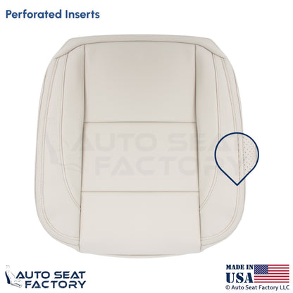 2008-2013 Fits Volvo C70 Leather Perf. Front Driver Bottom Cover Calcite Cream - OEM-Style Replacement Seat Cover