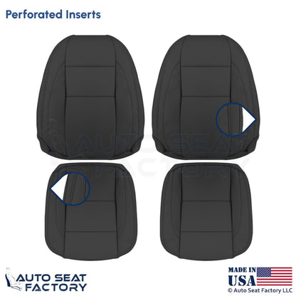 2008-2013 Fits Volvo C70 Leather Perf. Front Replacement Seat Covers Offblack - OEM-Style Replacement Seat Cover