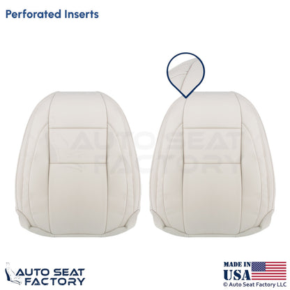 2008-2013 Fits Volvo C70  Leather Perforated Front Top Seat Covers Calcite Cream - OEM-Style Replacement Seat Cover