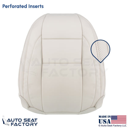 2008-2013 Fits Volvo C70 Leather Perforated Front Driver Top Cover Calcite Cream - OEM-Style Replacement Seat Cover