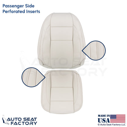 2008-2013 Fits Volvo C70 Leather Perforated Front Passenger Covers Calcite Cream - OEM-Style Replacement Seat Cover